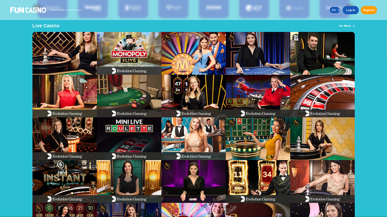 Fun Casino — Live dealer lobby