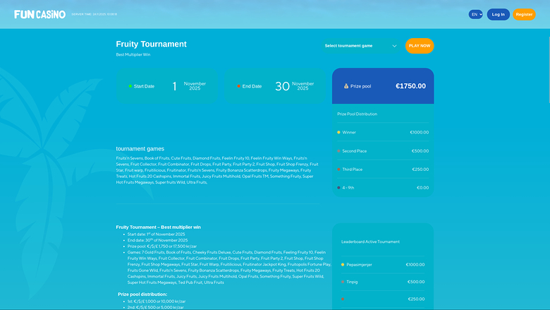 Fun Casino — Tournaments