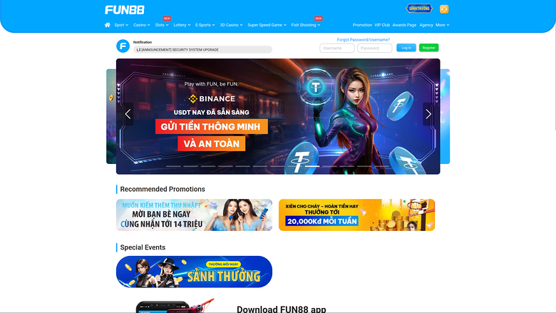 Fun88 Casino — Homepage