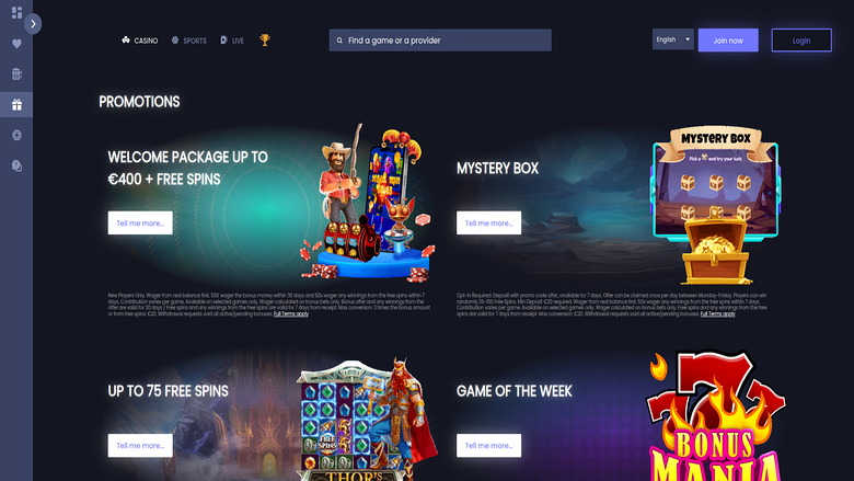 FunkyJackpot Casino — Promotions page