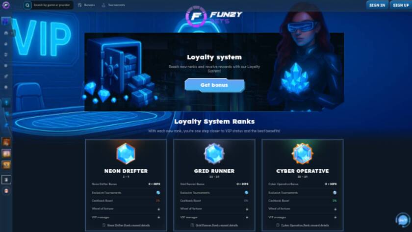FunzyBets Casino — VIP section