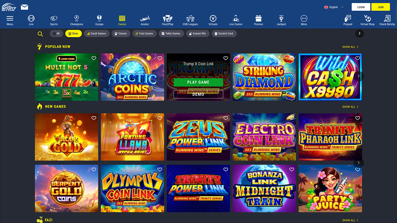 Gal Sport Betting Casino — Games lobby