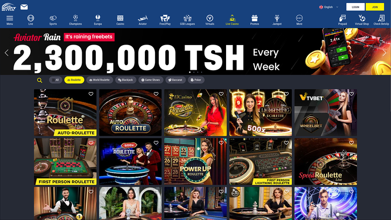 Gal Sport Betting Casino — Live dealer lobby