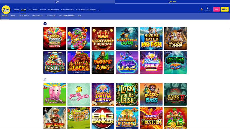 Gala Bingo — Games lobby