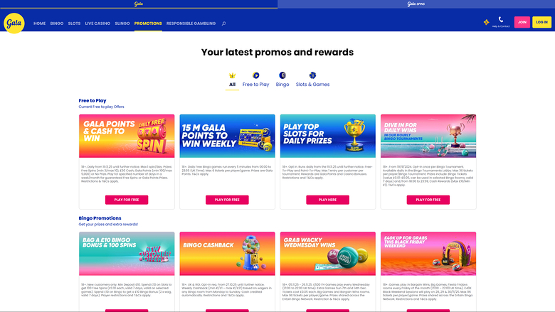 Gala Bingo — Promotions page