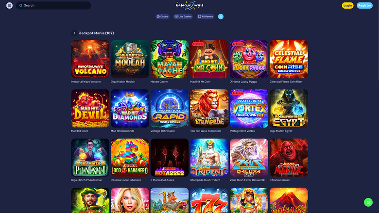 Galactic Wins — Jackpot games