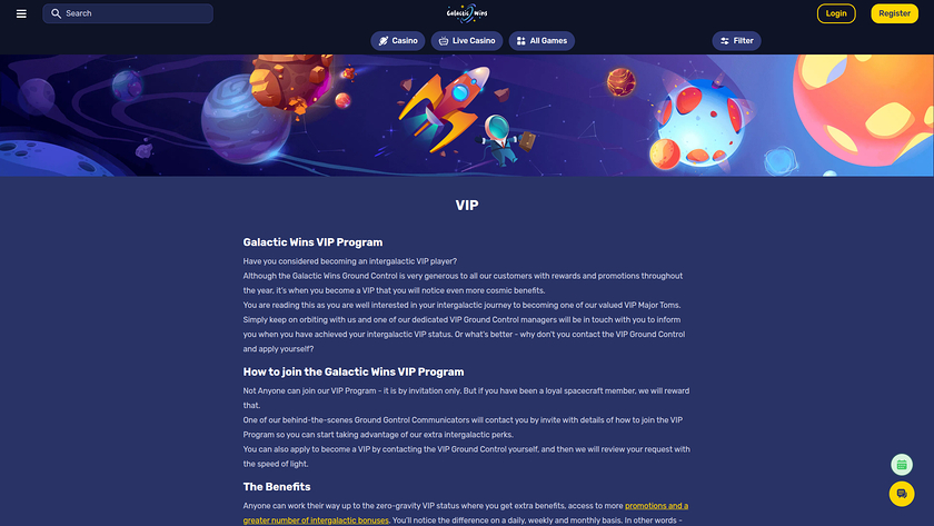 Galactic Wins — VIP section