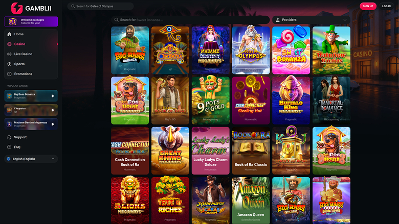 Gamblii Casino — Games lobby