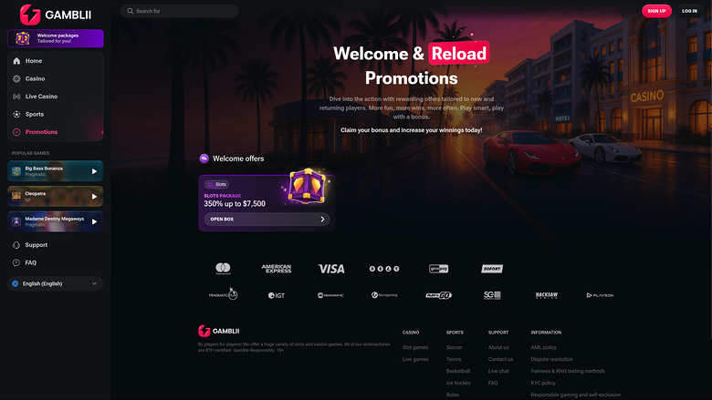 Gamblii Casino — Promotions page
