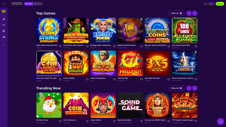 Gambloria Casino — Games lobby