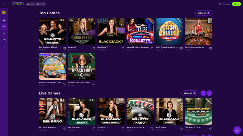 Gambloria Casino — Live dealer lobby