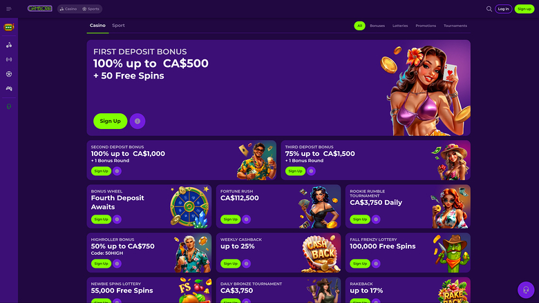 Gambloria Casino — Promotions page