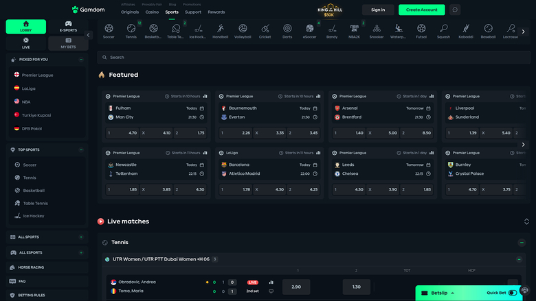 Gamdom Casino — Sportsbook