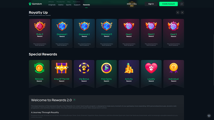 Gamdom Casino — VIP section
