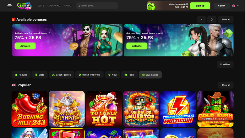 Game Spot Casino — Homepage