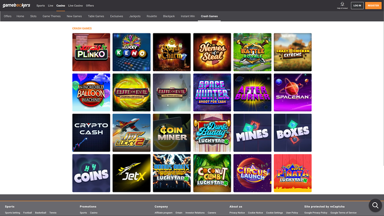 Gamebookers — Games lobby