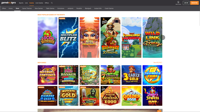 Gamebookers — Games lobby