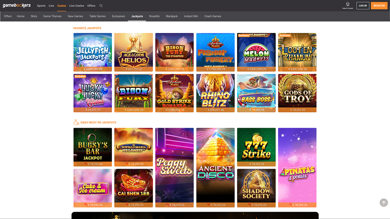 Gamebookers — Jackpot games