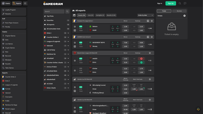 Gamegram Casino — Sportsbook