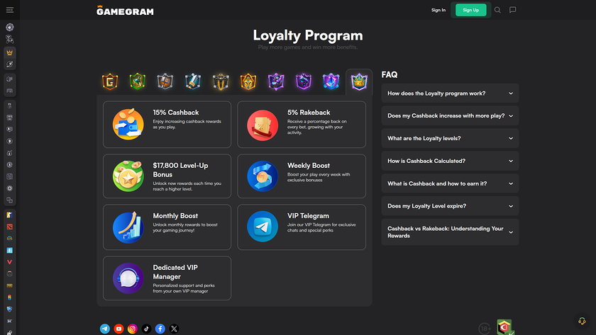 Gamegram Casino — VIP section