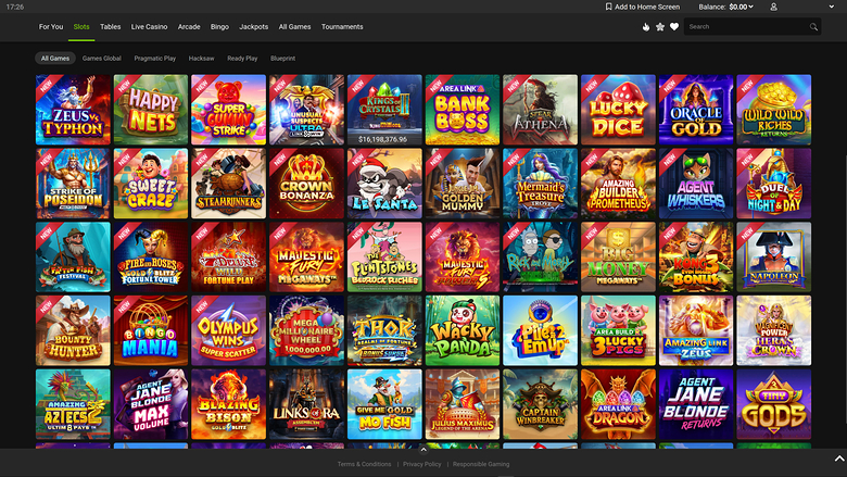 Gaming Club Casino — Games lobby