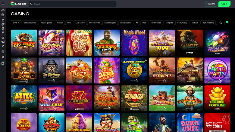 Gamix Casino — Games lobby