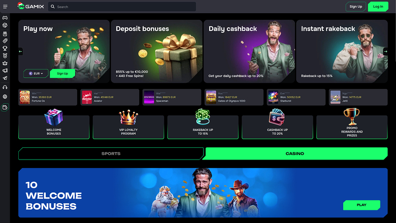Gamix Casino — Homepage
