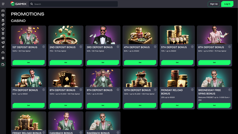 Gamix Casino — Promotions page