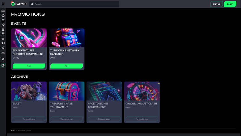 Gamix Casino — Tournaments