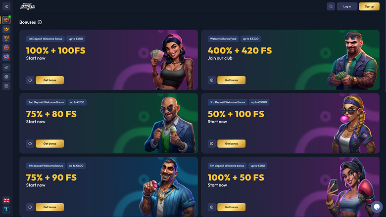 Gangsta Casino — Promotions page