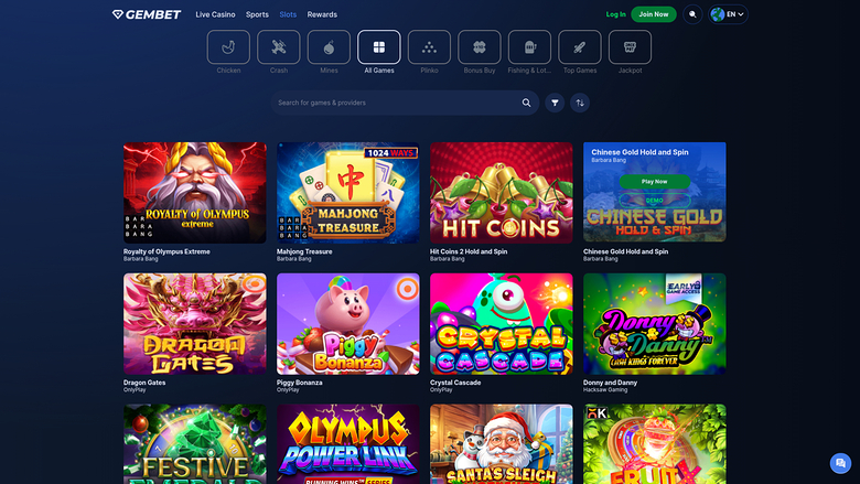 GemBet — Games lobby