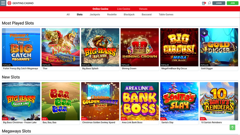 Genting Casino — Games lobby