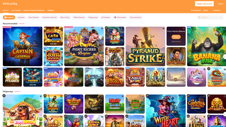 Get Lucky Casino — Games lobby