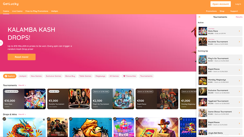 Get Lucky Casino — Tournaments