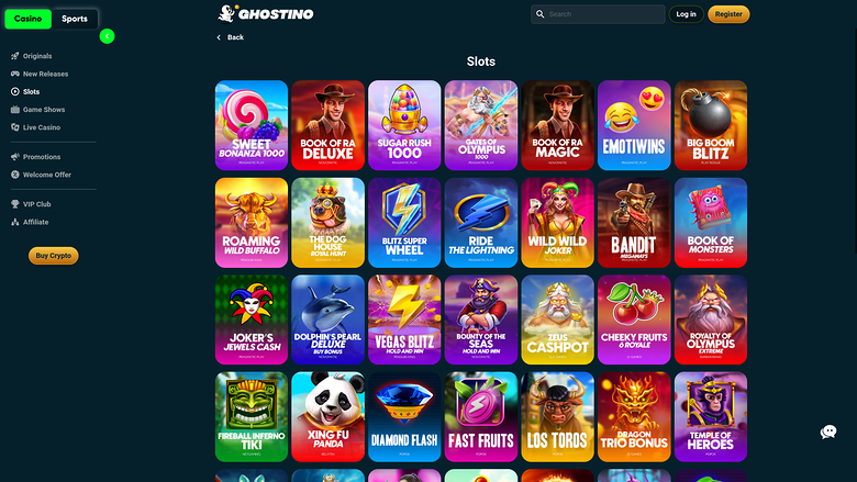 Ghostino Casino — Games lobby
