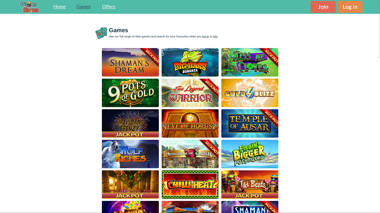 Giant Spins Casino — Games lobby