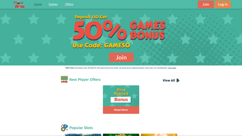 Giant Spins Casino — Homepage