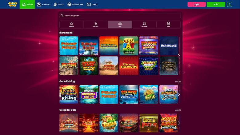 Giant Wins Casino — Games lobby