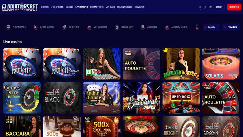Gladiatorsbet Casino — Livedealer