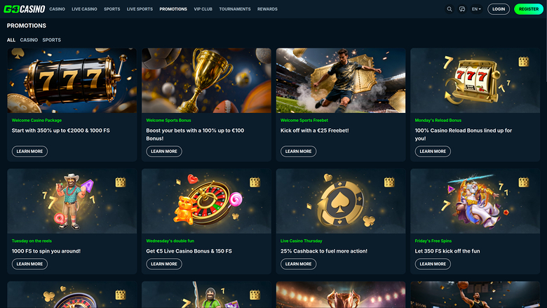 Go4Casino — Promotions page