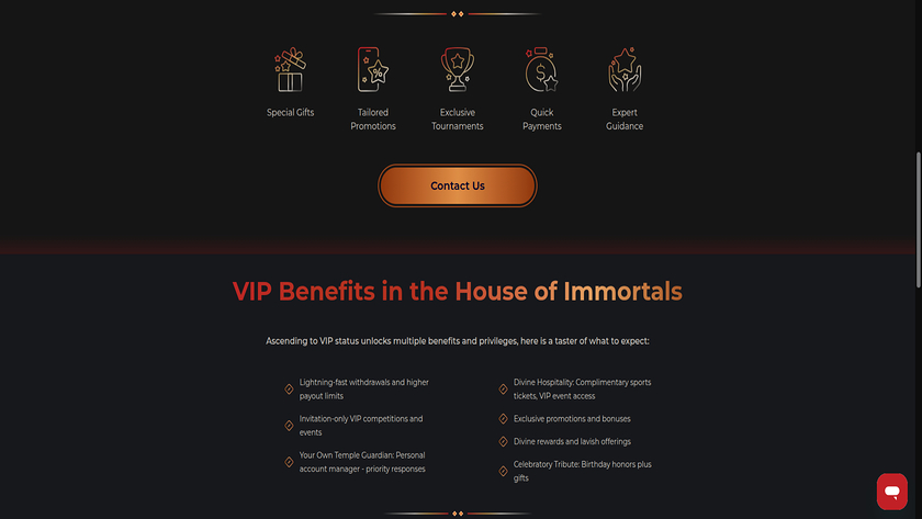 God of Casino — VIP section