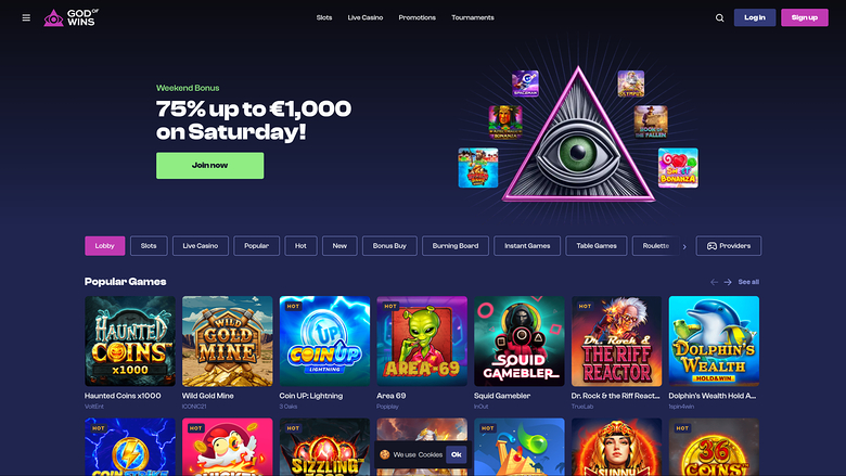 God of Wins Casino — Homepage