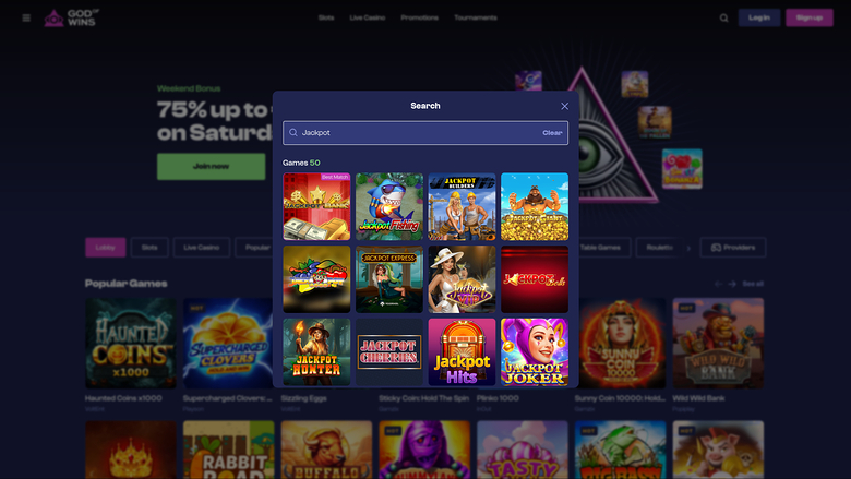 God of Wins Casino — Jackpot games