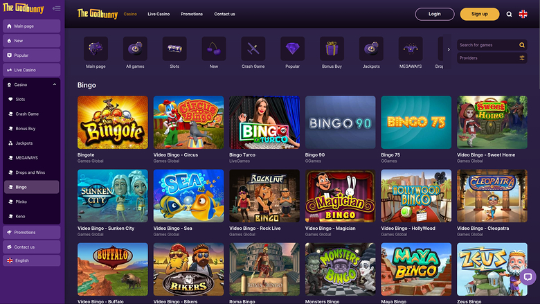 GodBunny Casino — Bingo