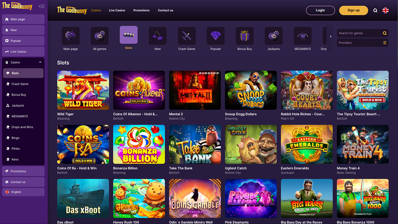 GodBunny Casino — Games lobby