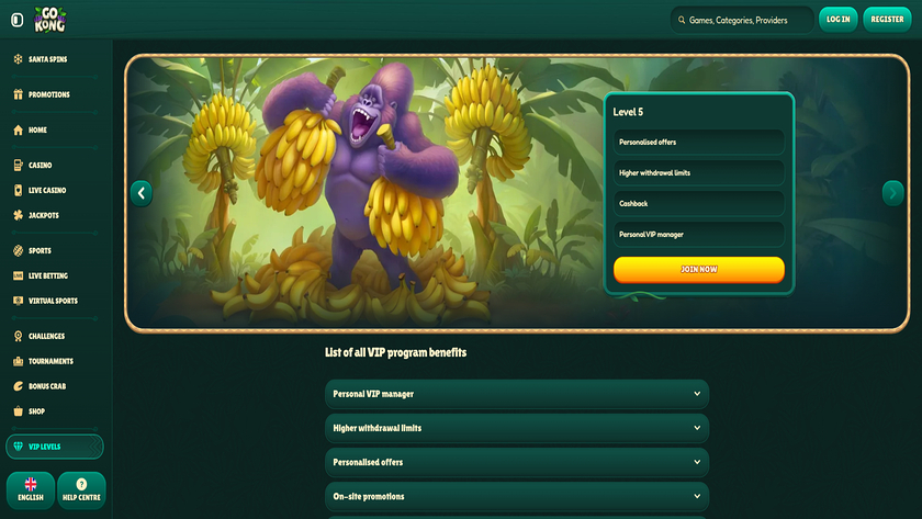GoKong Casino — VIP section