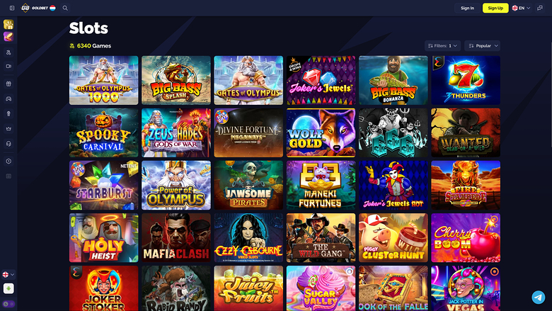 Goldbet.io Casino — Games lobby