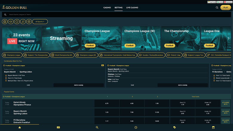 Golden Bull Casino — Sportsbook