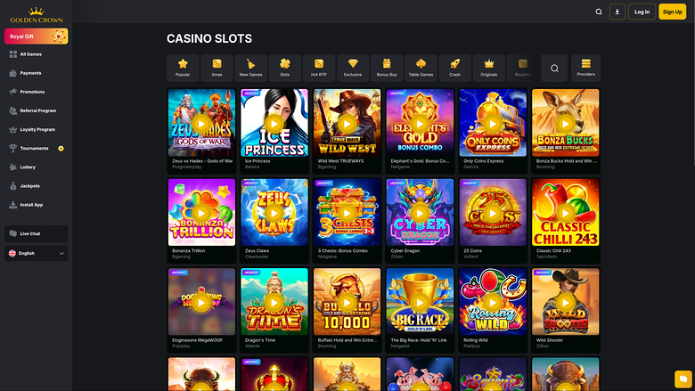 Golden Crown Casino — Games lobby