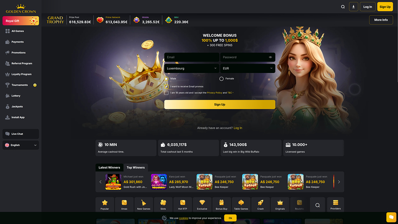 Golden Crown Casino — Homepage